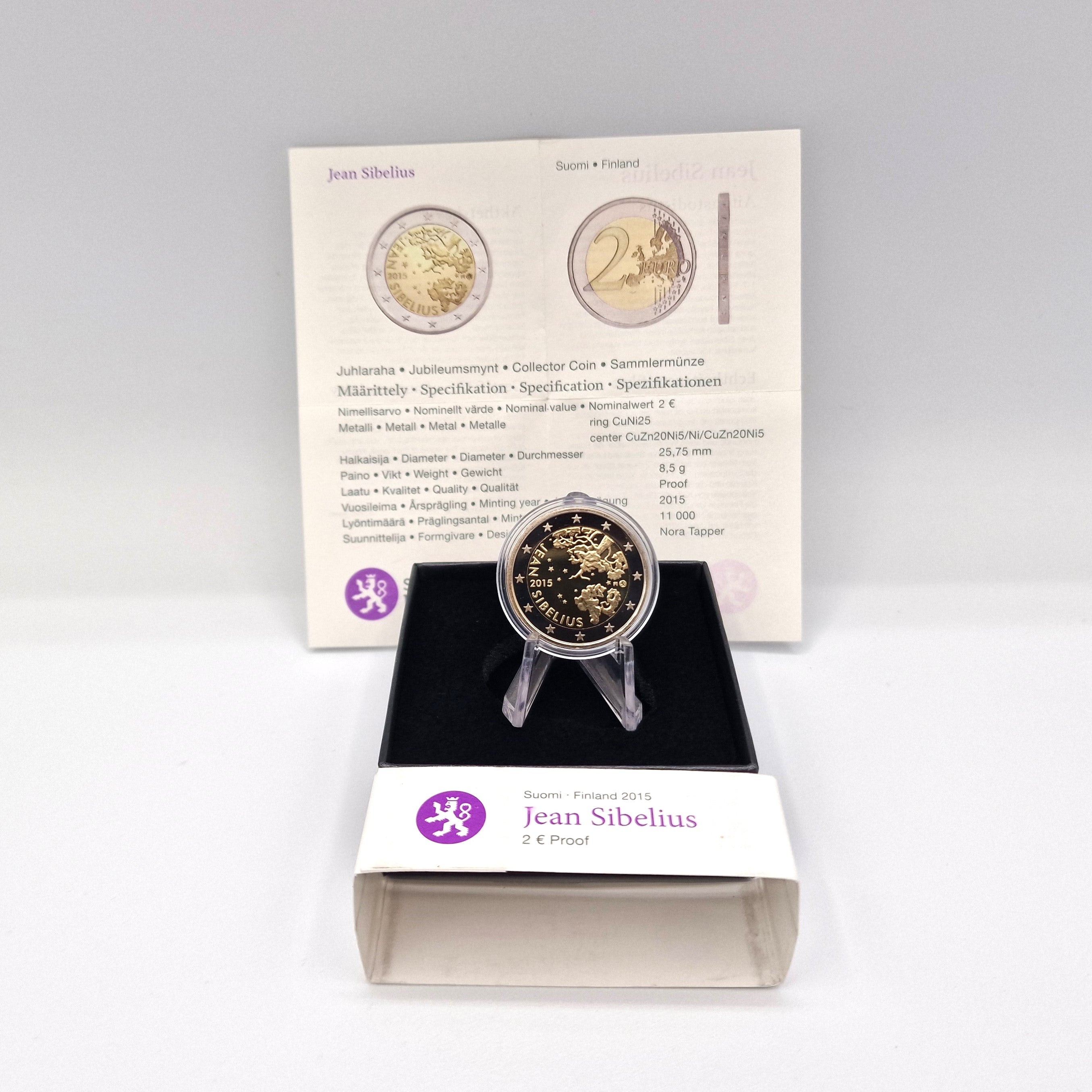 2015 "Jean Sibelius" - 2€ Finlândia Proof